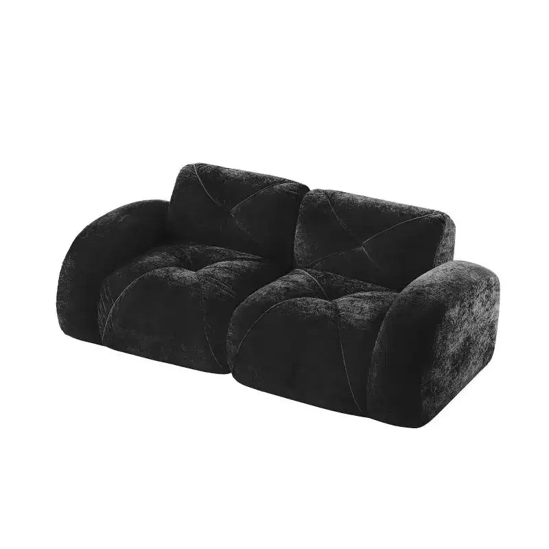 Modern Cloud Sectional Sofa, 2-Seater Small Sofa with Soft Velvet Fabric and 32D High-Density Sponge for Living Rooms or Apartments
