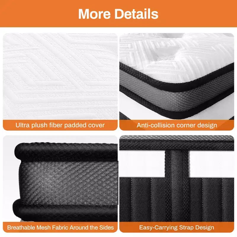King Size Memory Foam Mattress, 14 Innerspring Hybrid Mattress, Multiple Size
