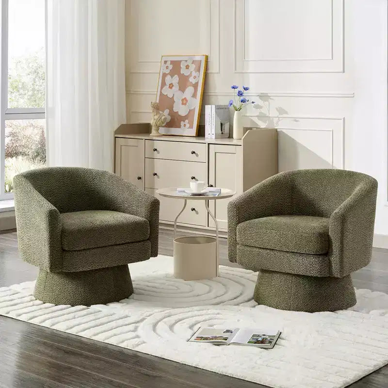 360 Swivel Accent Chair for Reading with Hidden Storage, Chenille Fabric Rotating Lounge Armchair for Living Room, Bedroom &amp; Home Office