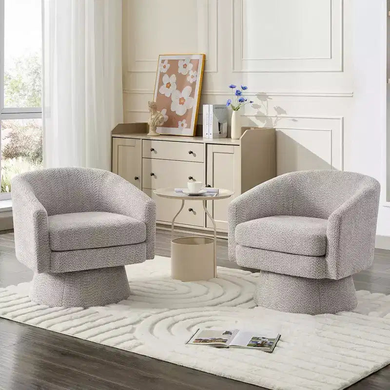 360 Swivel Accent Chair for Reading with Hidden Storage, Chenille Fabric Rotating Lounge Armchair for Living Room, Bedroom &amp; Home Office