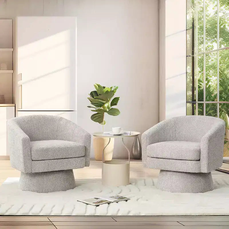 360 Swivel Accent Chair for Reading with Hidden Storage, Chenille Fabric Rotating Lounge Armchair for Living Room, Bedroom &amp; Home Office