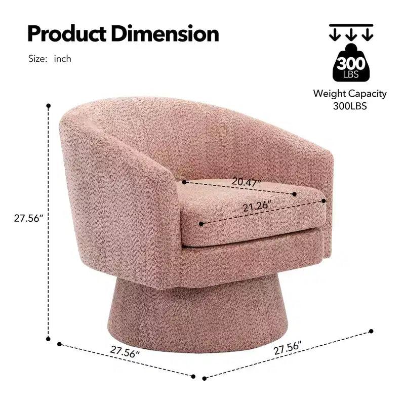360 Swivel Accent Chair for Reading with Hidden Storage, Chenille Fabric Rotating Lounge Armchair for Living Room, Bedroom &amp; Home Office