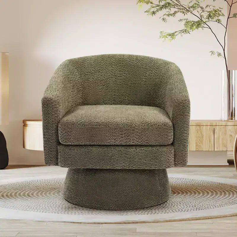 360 Swivel Accent Chair for Reading with Hidden Storage, Chenille Fabric Rotating Lounge Armchair for Living Room, Bedroom &amp; Home Office