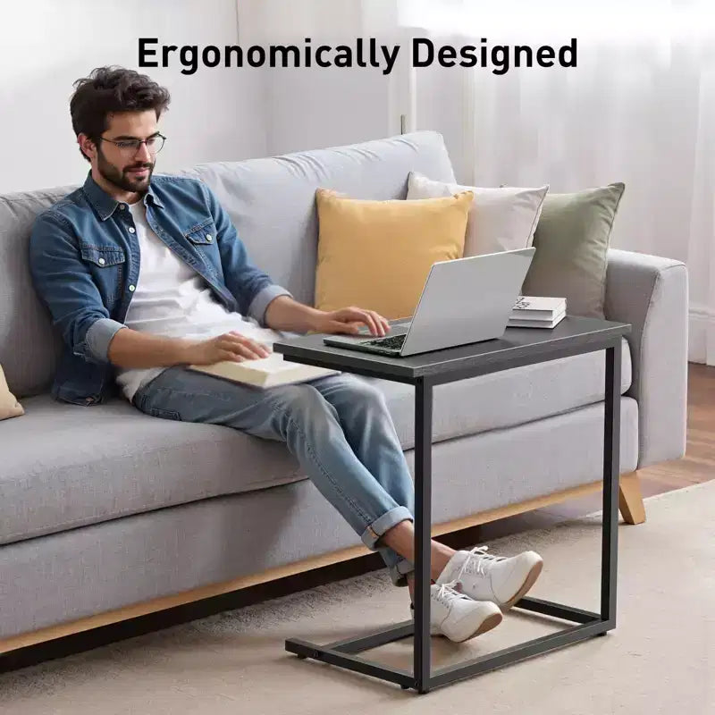 27 inch tall C shaped end table, sofa side table, living room side table, laptop desk, suitable for bedrooms, bathrooms, and living rooms.