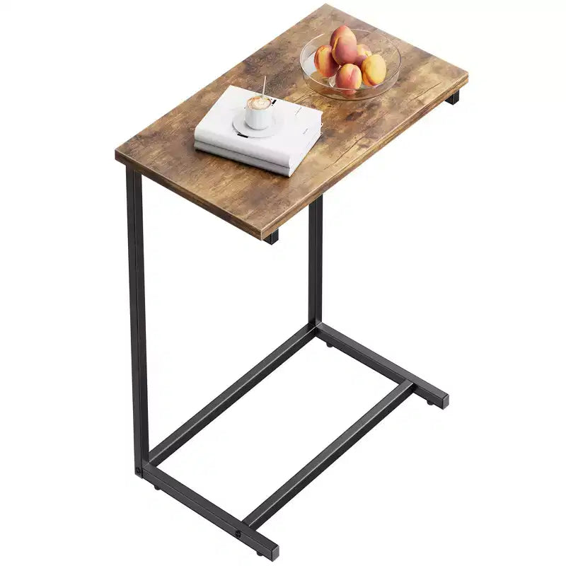 27 inch tall C shaped end table, sofa side table, living room side table, laptop desk, suitable for bedrooms, bathrooms, and living rooms.