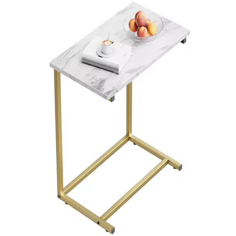 27 inch tall C shaped end table, sofa side table, living room side table, laptop desk, suitable for bedrooms, bathrooms, and living rooms.