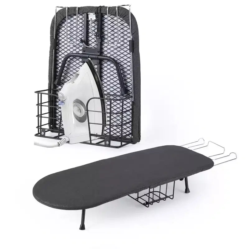 Compact Folding Ironing Board, Tabletop Pressing Station with Iron Rest &amp; Storage, Space-Saving Design for Small Homes &amp; Travel