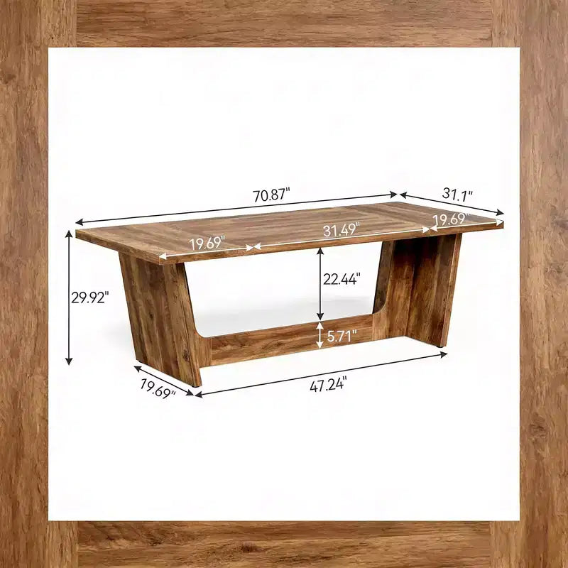 Industrial Wood Conference Table