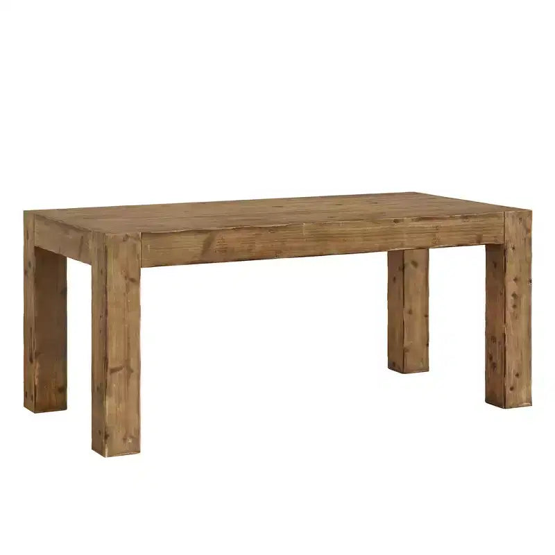 Tavolo da pranzo in legno massello da 63 in stile rustico, marrone rustico, da 4-6 posti, piano spesso, multiuso per cucina e ufficio