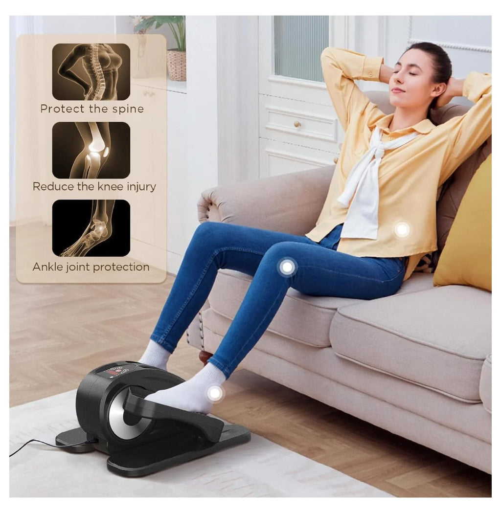 Under Desk Elliptical, Electric Foot Pedal Exerciser, Fully Assembled Seated Elliptical, Compact Portable Elliptical Machine Trainer with Control,...