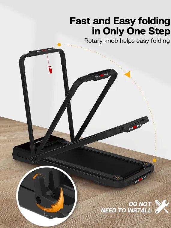 FYC 3.5HP Under Desk Treadmill 300LBS Weight Capacity, 2-in-1 Foldable Design, Remote Control & LED Display Compact Electric Walking and Running Ma...