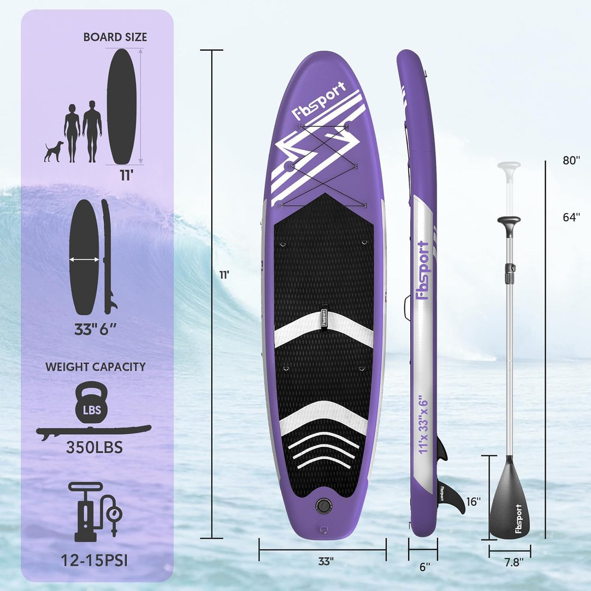 Premium Stand Up Paddle Board, Yoga Board with Durable SUP Accessories & Carry Bag | Wide Stance, Surf Control, Non-Slip Deck, Leash, Paddle and Pu...