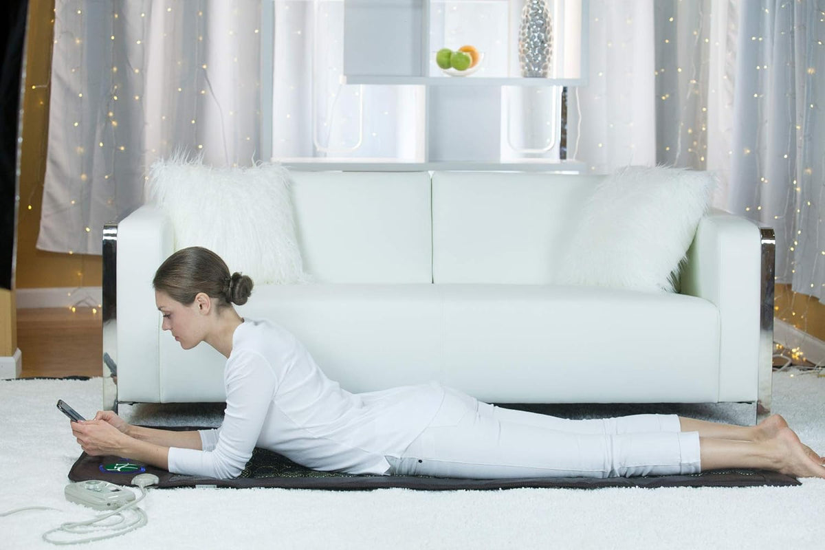 HealthyLine Far Infrared Heating Pad - Hot Stones Jade Tourmaline - Negative Ions - Mesh JT Mat Full 7224 Soft Light InfraMat Pro"