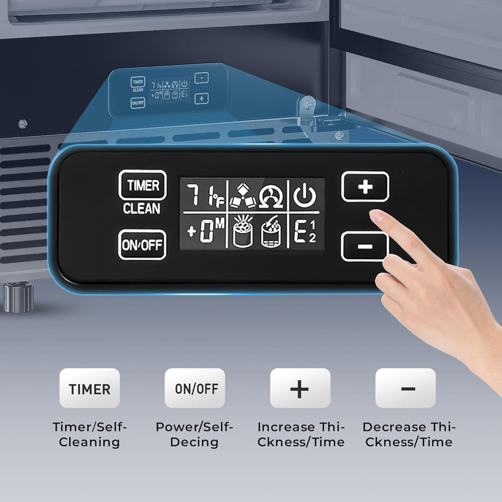 Commercial Under Counter Ice Maker Machine, 80Lbs/Day with 24lbs Ice Storage, Built-in Drain Pump/Automatic Cleaning/Timing Setting/Smart LCD Panel...