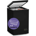 Northair Chest Freezer — 3.5 Cu Ft with 2 Removable Baskets — Reach In Freezer Chest — Quiet Compact Freezer — 7 Temperature Settings — Black