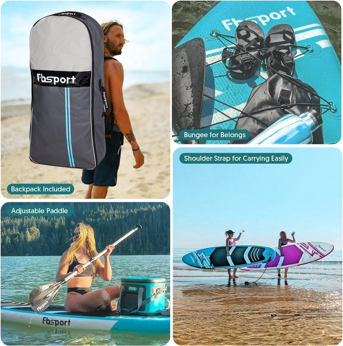 Premium Stand Up Paddle Board, Yoga Board with Durable SUP Accessories & Carry Bag | Wide Stance, Surf Control, Non-Slip Deck, Leash, Paddle and Pu...