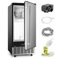 Commercial Under Counter Ice Maker Machine, 80Lbs/Day with 24lbs Ice Storage, Built-in Drain Pump/Automatic Cleaning/Timing Setting/Smart LCD Panel...