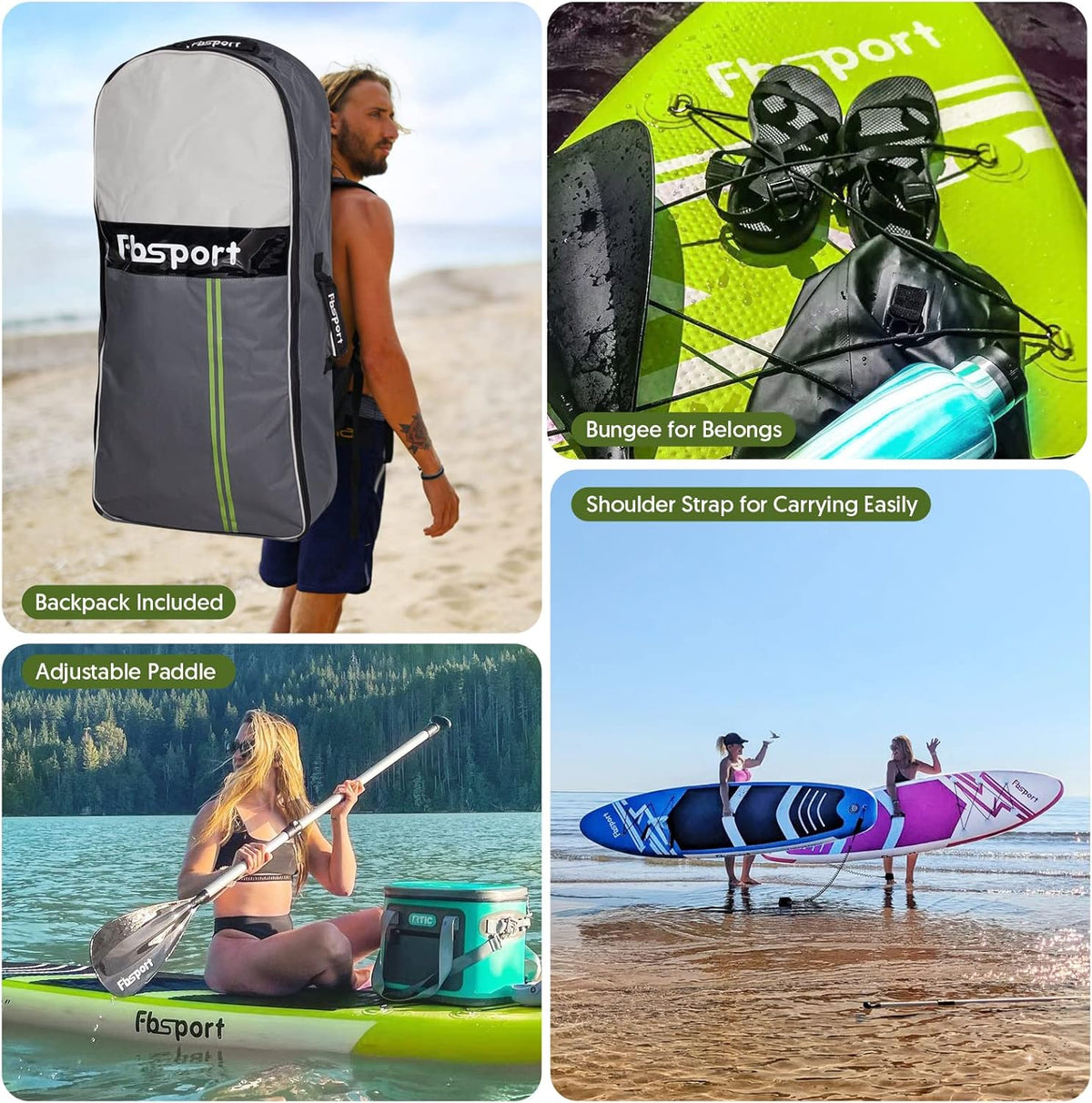 Premium Stand Up Paddle Board, Yoga Board with Durable SUP Accessories & Carry Bag | Wide Stance, Surf Control, Non-Slip Deck, Leash, Paddle and Pu...