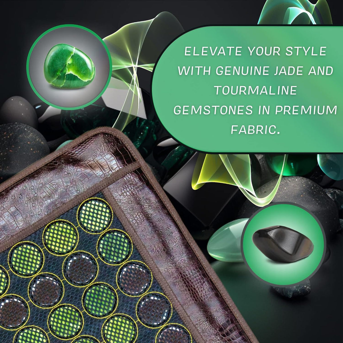 HealthyLine Far Infrared Heating Pad - Hot Stones Jade Tourmaline - Negative Ions - Mesh JT Mat Full 7224 Soft Light InfraMat Pro"