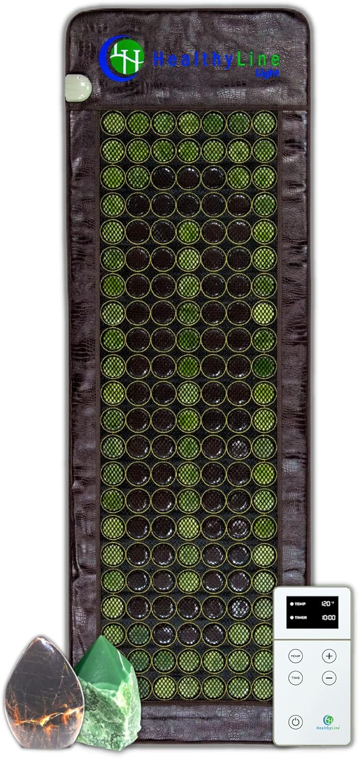 HealthyLine Far Infrared Heating Pad - Hot Stones Jade Tourmaline - Negative Ions - Mesh JT Mat Full 7224 Soft Light InfraMat Pro"