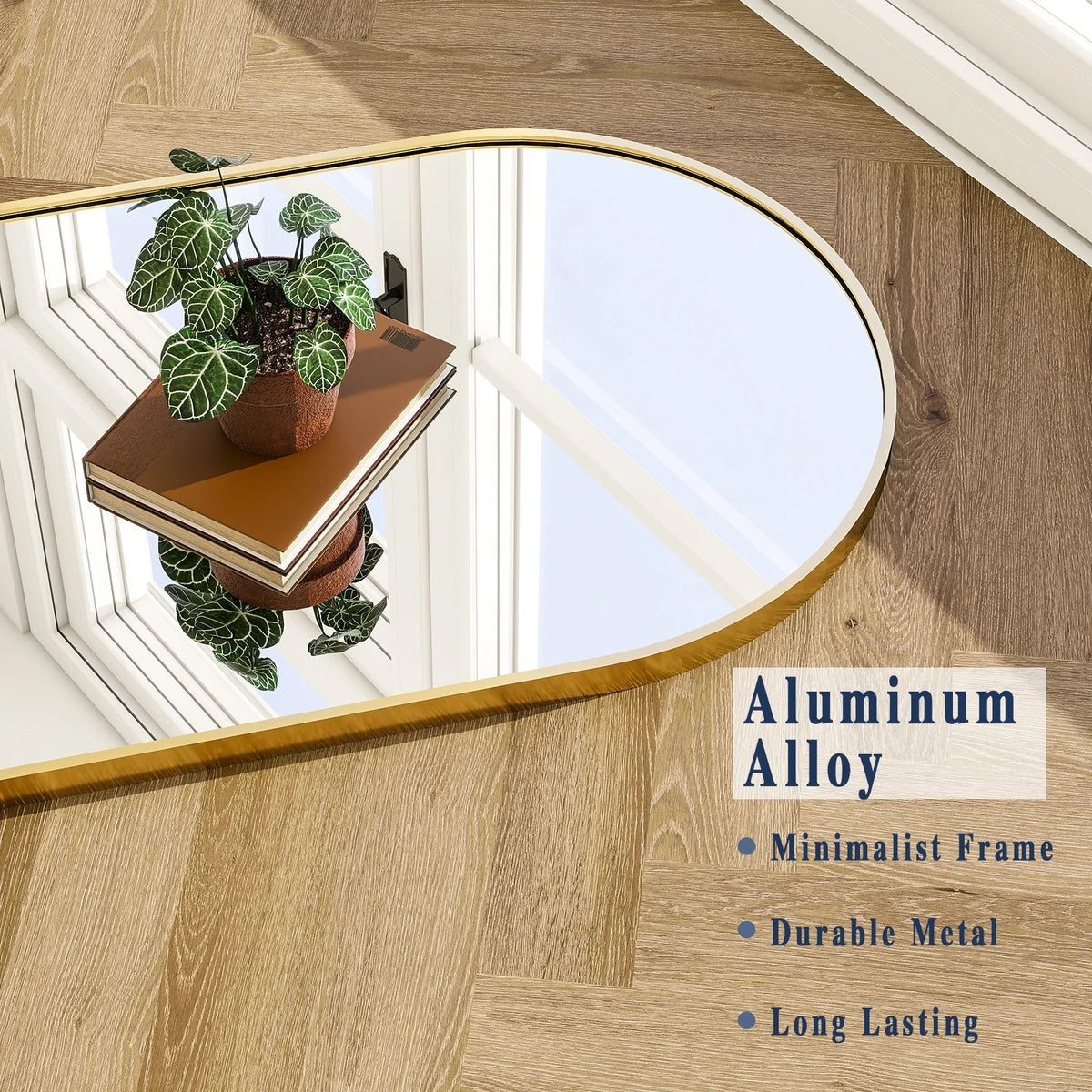 Metal Arch Full Length Mirror Floor Mirror Wall-Mounted