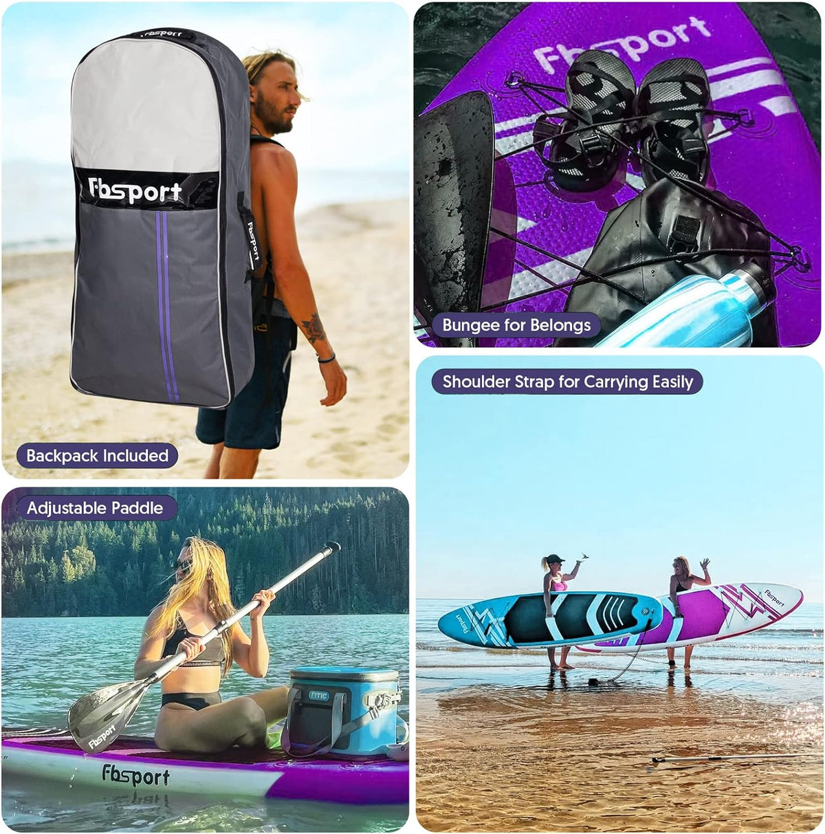 Premium Stand Up Paddle Board, Yoga Board with Durable SUP Accessories & Carry Bag | Wide Stance, Surf Control, Non-Slip Deck, Leash, Paddle and Pu...