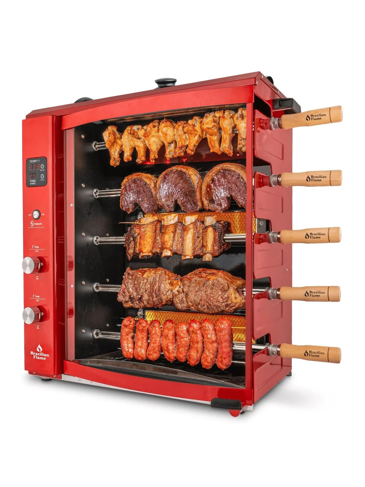 Brazilian Flame Churrasco" Gas Rotisserie Oven Grill Roaster with Auto Rotating Skewers for Rotisserie Chicken, Brazilian Style BBQ and Churrasco,...