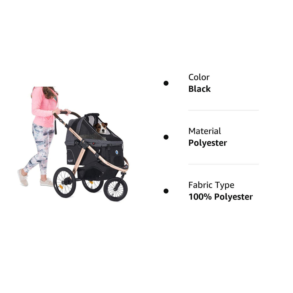Jogging Sports Stroller with Comfort Rubber Wheels/Zipper-Less Entry/1-Hand Quick Fold/Aluminum Frame for Small/Medium Dogs, Cats and Pets (Green C...