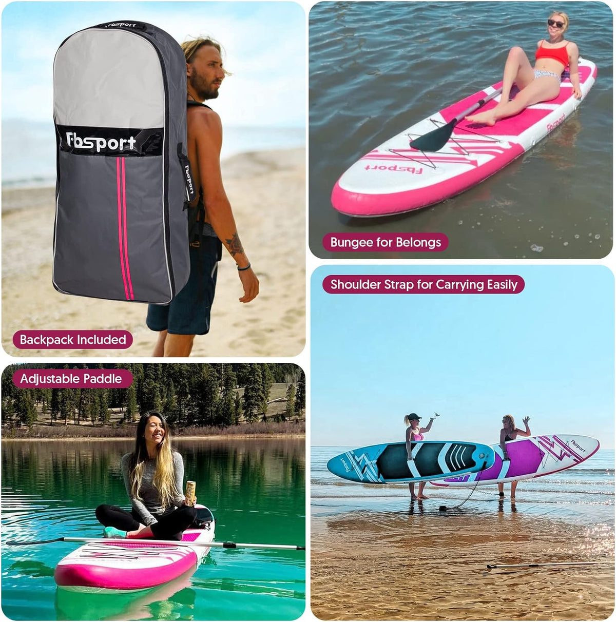 Premium Stand Up Paddle Board, Yoga Board with Durable SUP Accessories & Carry Bag | Wide Stance, Surf Control, Non-Slip Deck, Leash, Paddle and Pu...