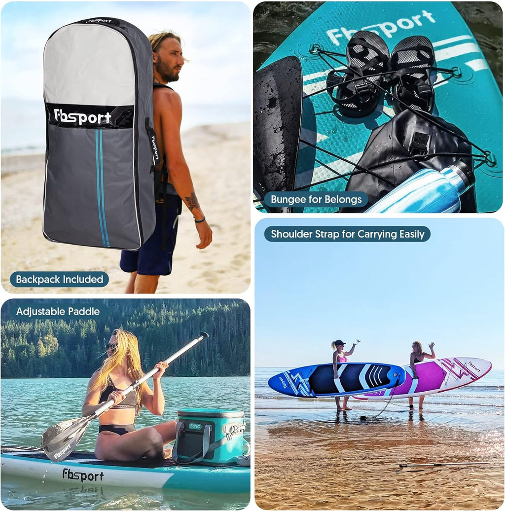Premium Stand Up Paddle Board, Yoga Board with Durable SUP Accessories & Carry Bag | Wide Stance, Surf Control, Non-Slip Deck, Leash, Paddle and Pu...