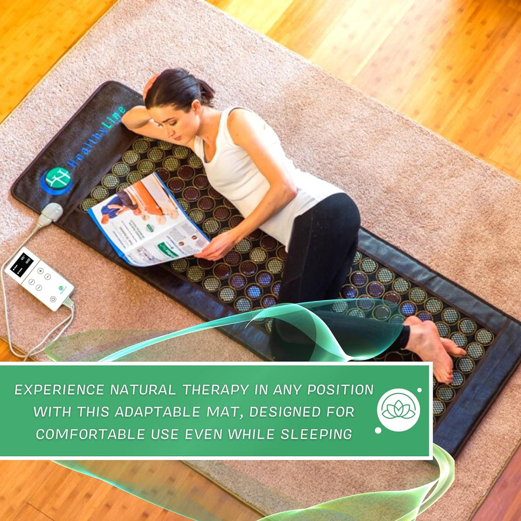 HealthyLine Far Infrared Heating Pad - Hot Stones Jade Tourmaline - Negative Ions - Mesh JT Mat Full 7224 Soft Light InfraMat Pro"