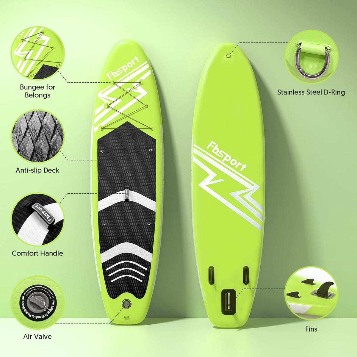 Premium Stand Up Paddle Board, Yoga Board with Durable SUP Accessories & Carry Bag | Wide Stance, Surf Control, Non-Slip Deck, Leash, Paddle and Pu...