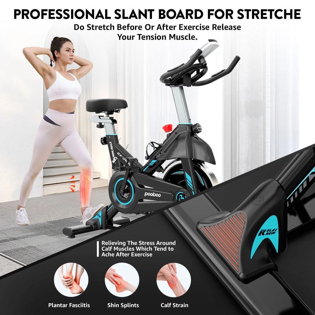 Pooboo Indoor Cycling Bike Magnetic Stationary Exercise Bikes Home Cardio Workout Bicycle Machine 350lb Flywheel Weight 40lbs